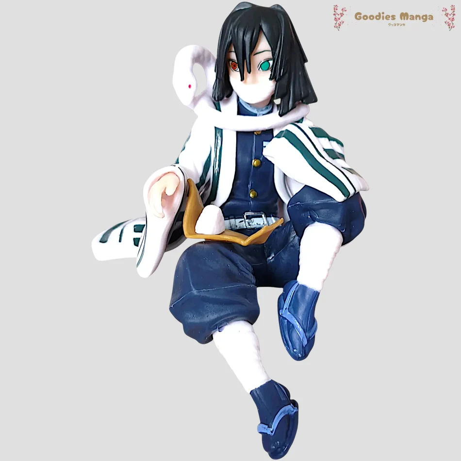 Figurine Obanai Iguro assis mangeant un Onigiri – Demon Slayer de face