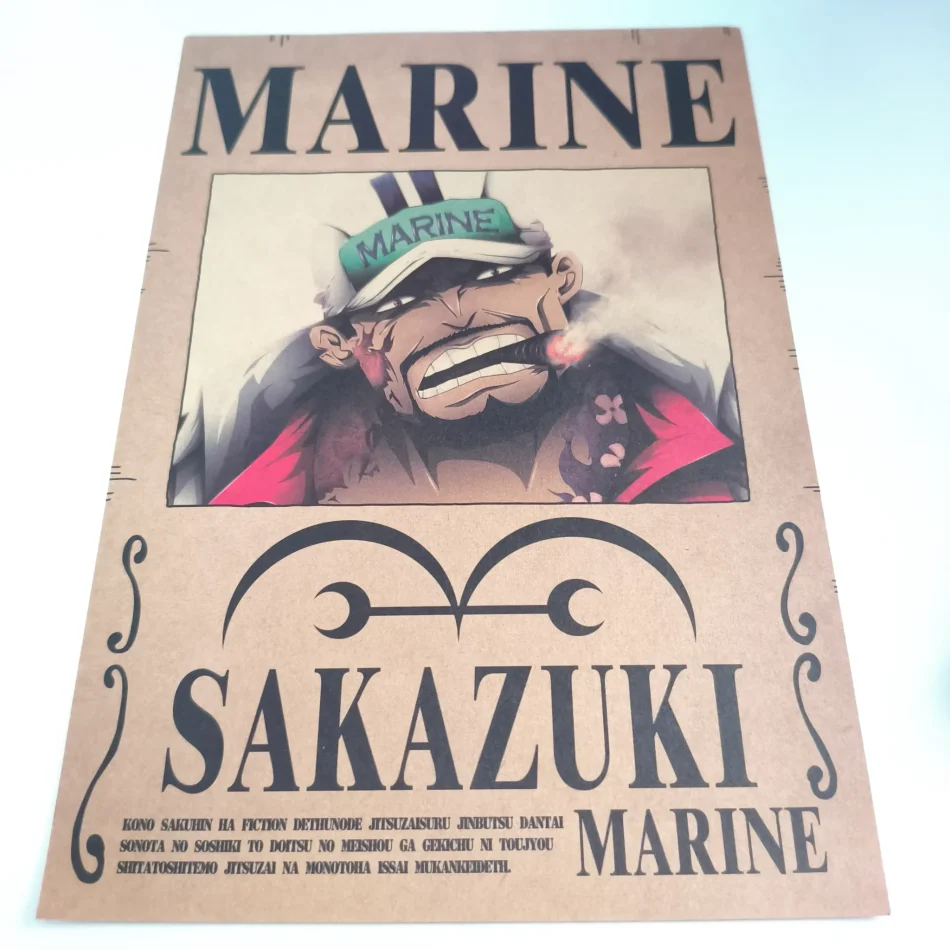 ONE PIECE Affiche Avis de recherche Sakazuki