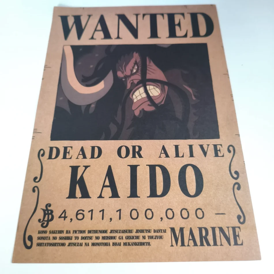 ONE PIECE Affiche Avis de recherche Kaido