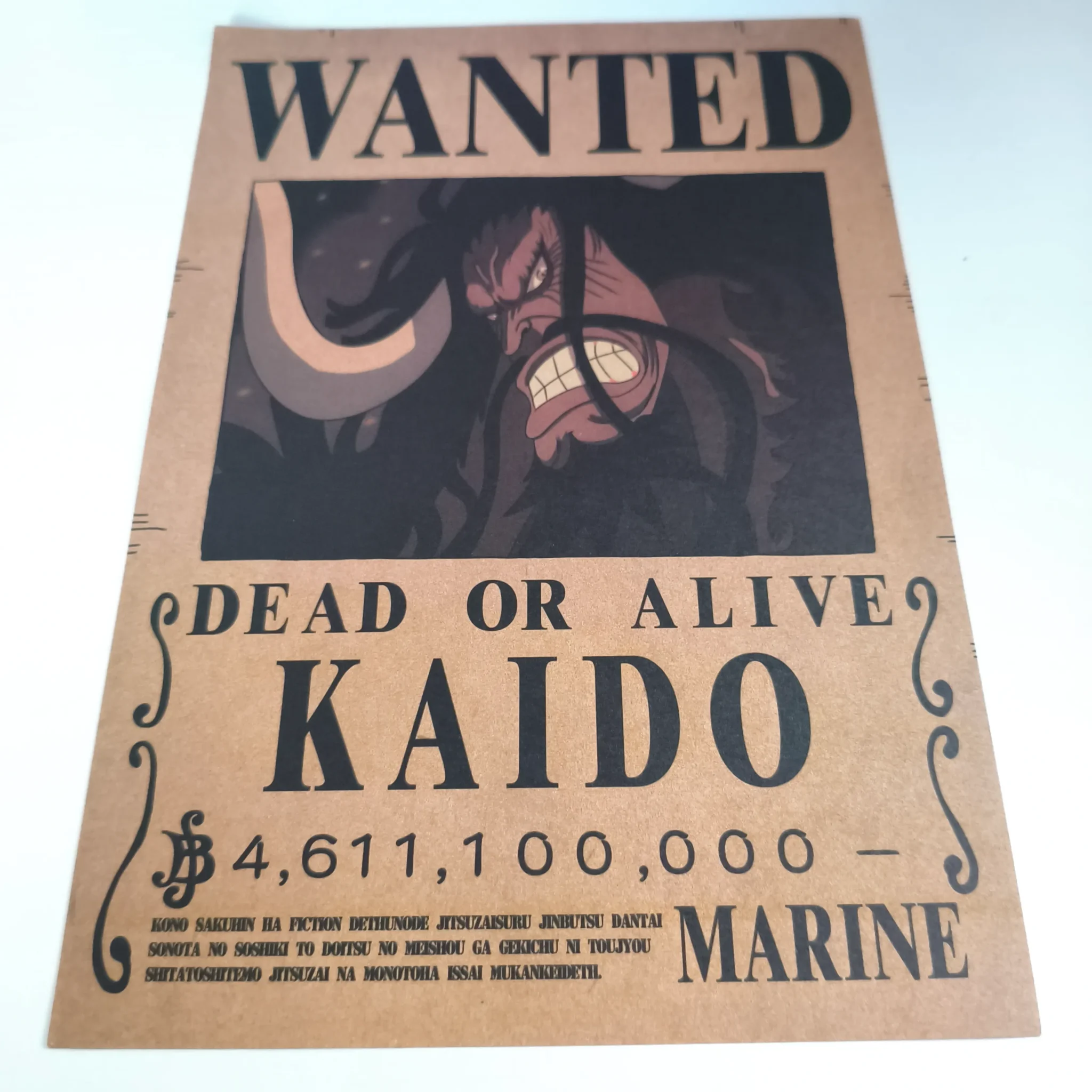 ONE PIECE Affiche Avis de recherche Kaido