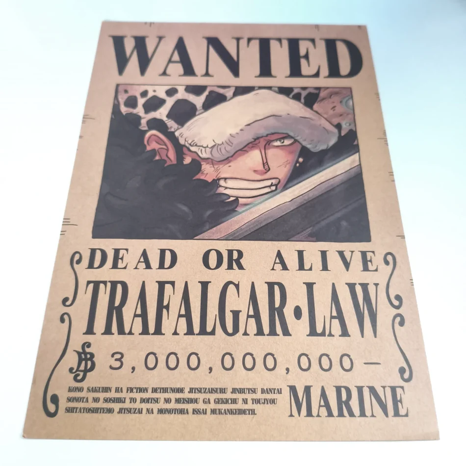 ONE PIECE Affiche Avis de recherche Trafalgar Law