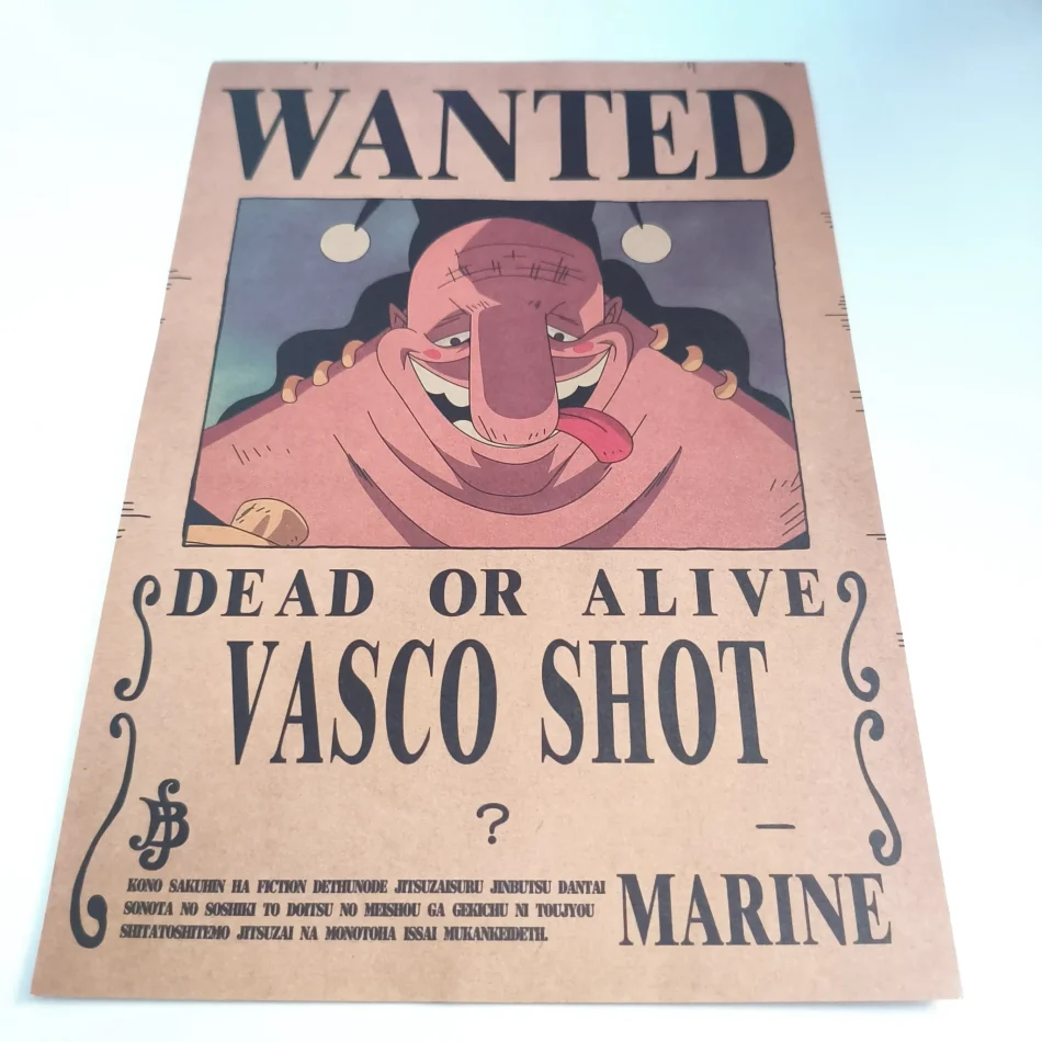 ONE PIECE Affiche Avis de recherche Vasco Shot