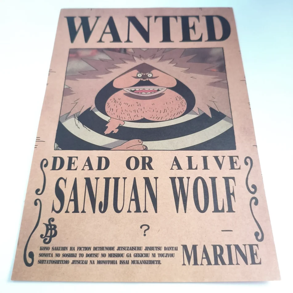 ONE PIECE Affiche Avis de recherche Sanjuan Wolf