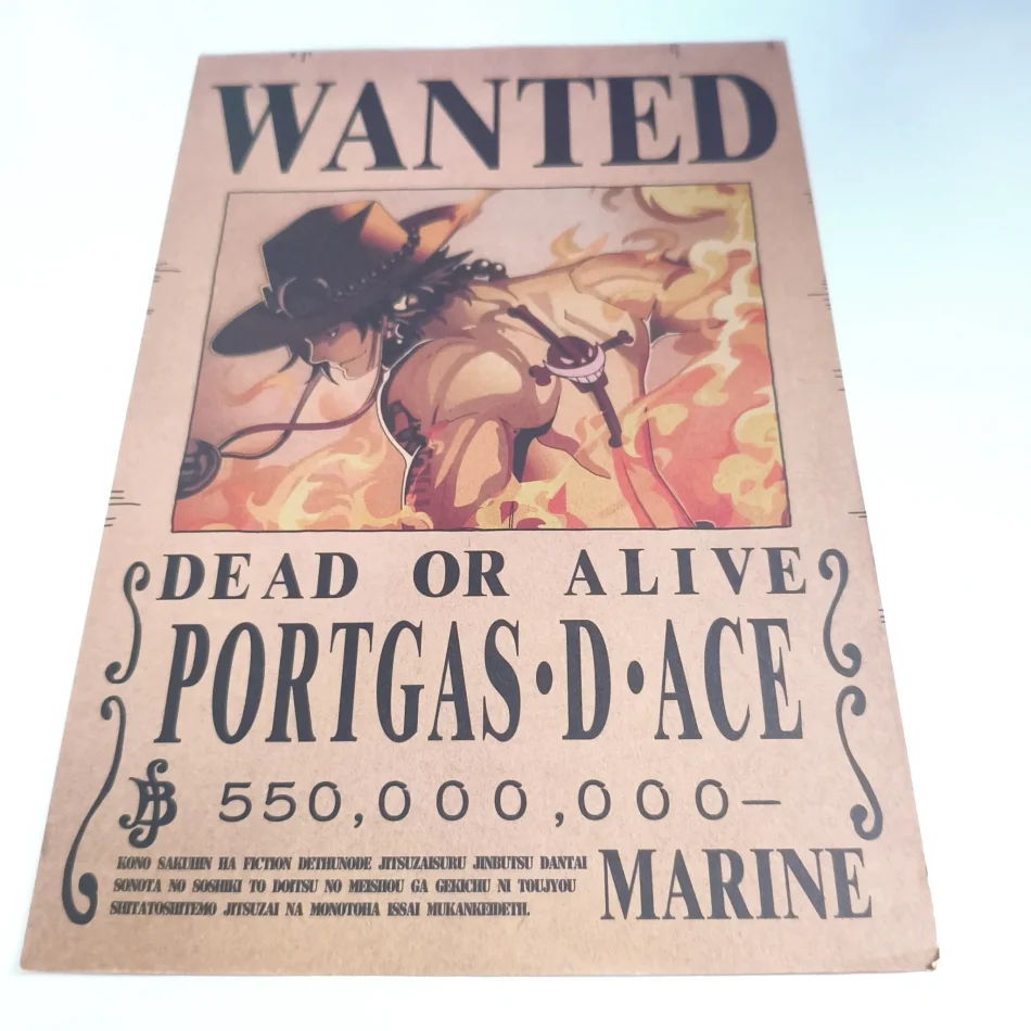 ONE PIECE Affiche Avis de recherche Portgas D Ace