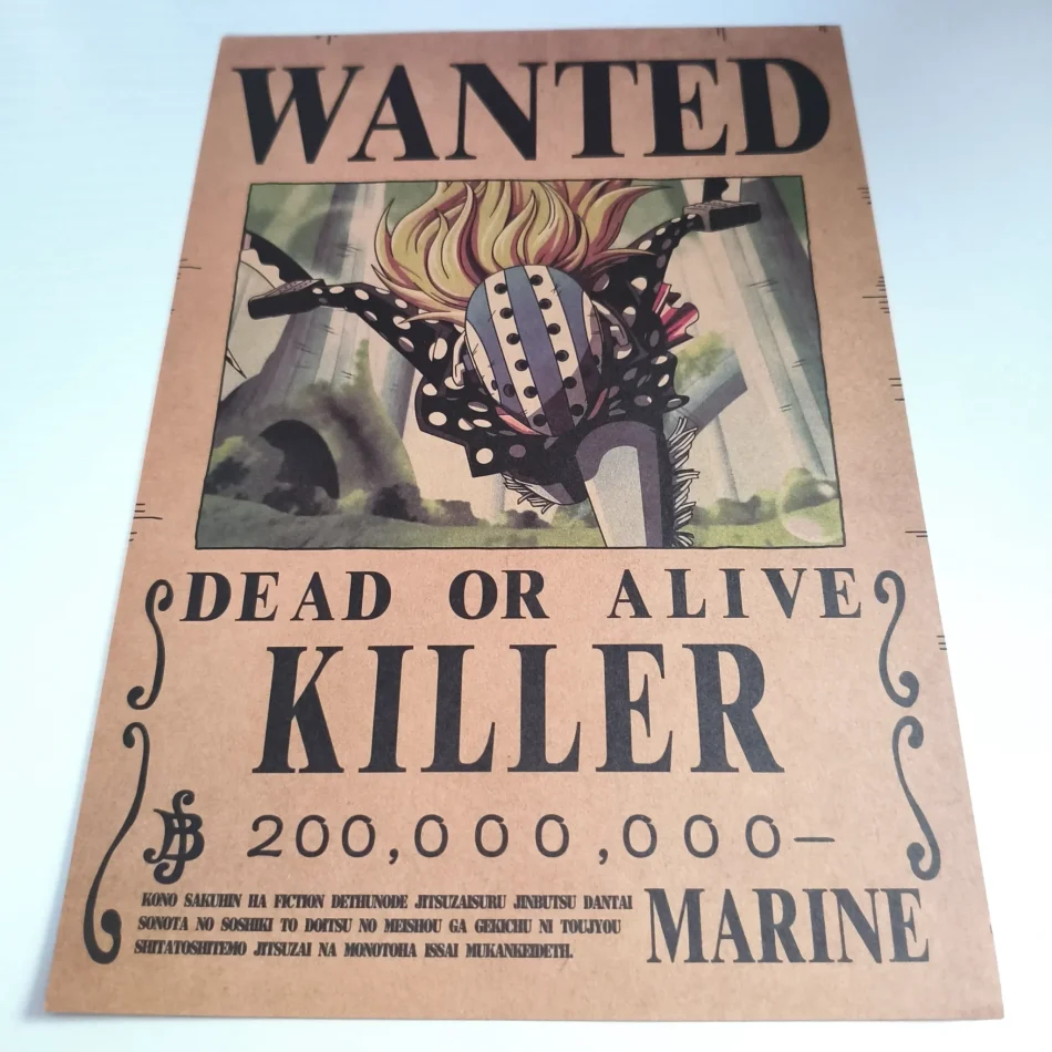 ONE PIECE Affiche Avis de recherche Killer
