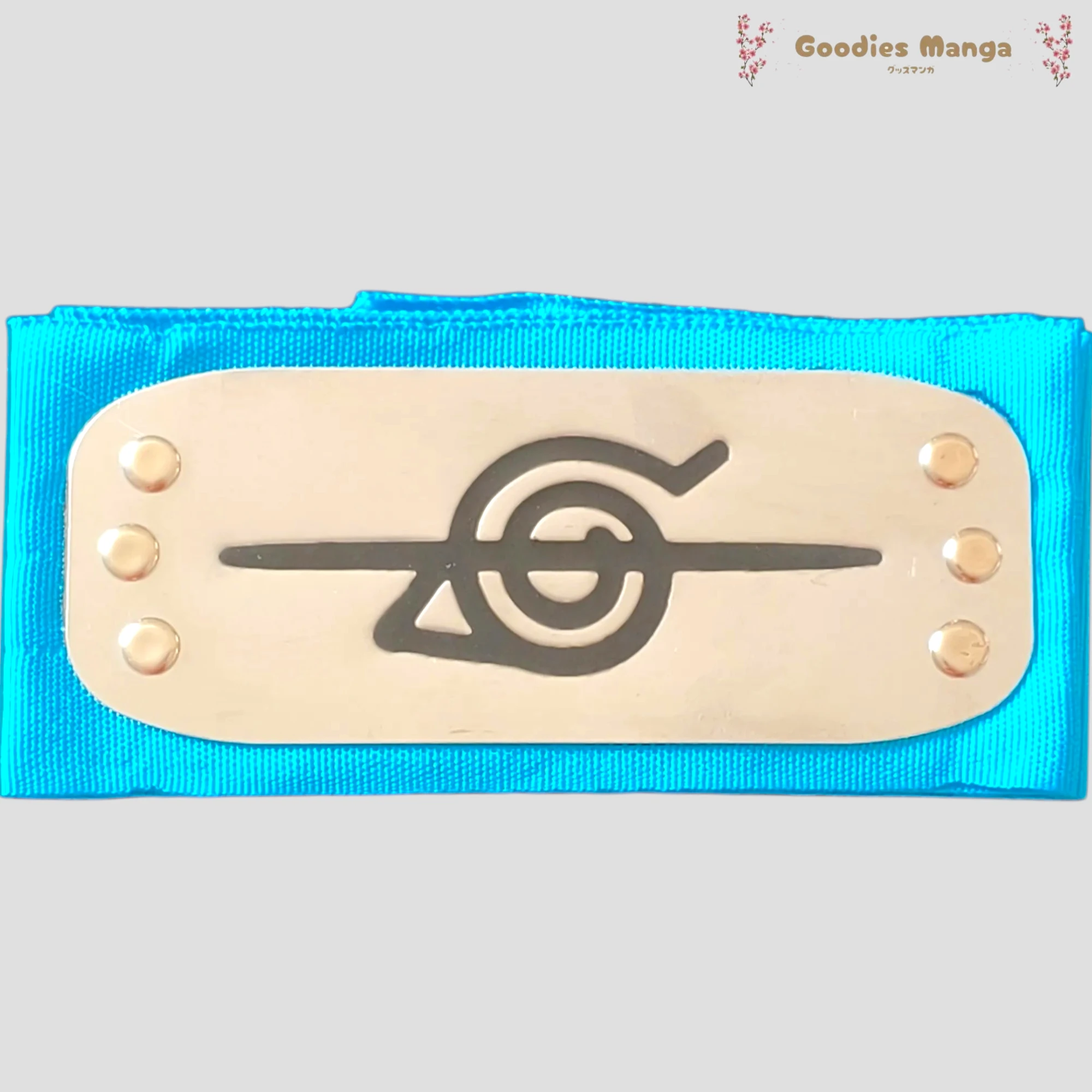 Bandeau frontal bleu Konoha - Naruto de face