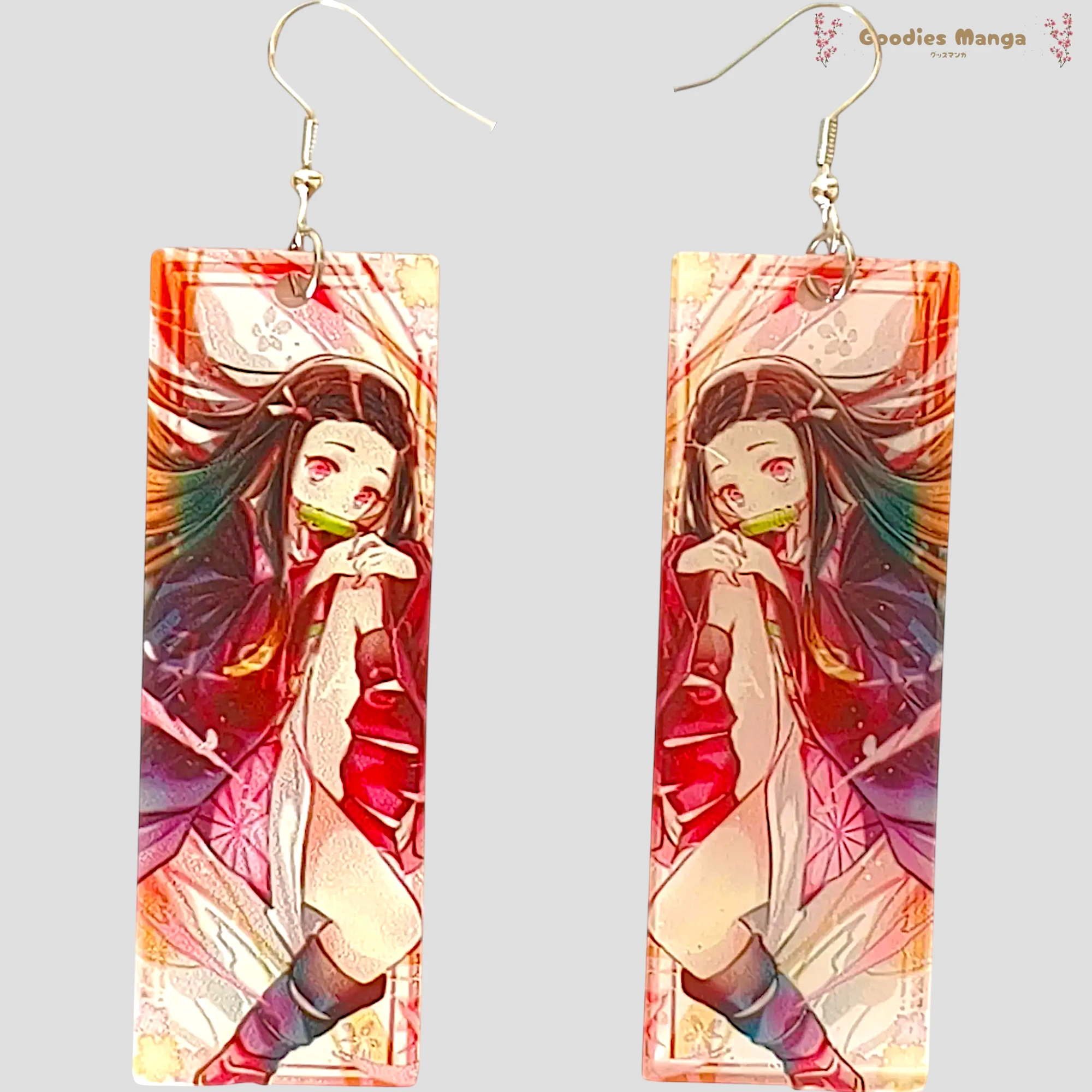 Boucles d’oreilles Nezuko Kamado – Demon Slayer de face