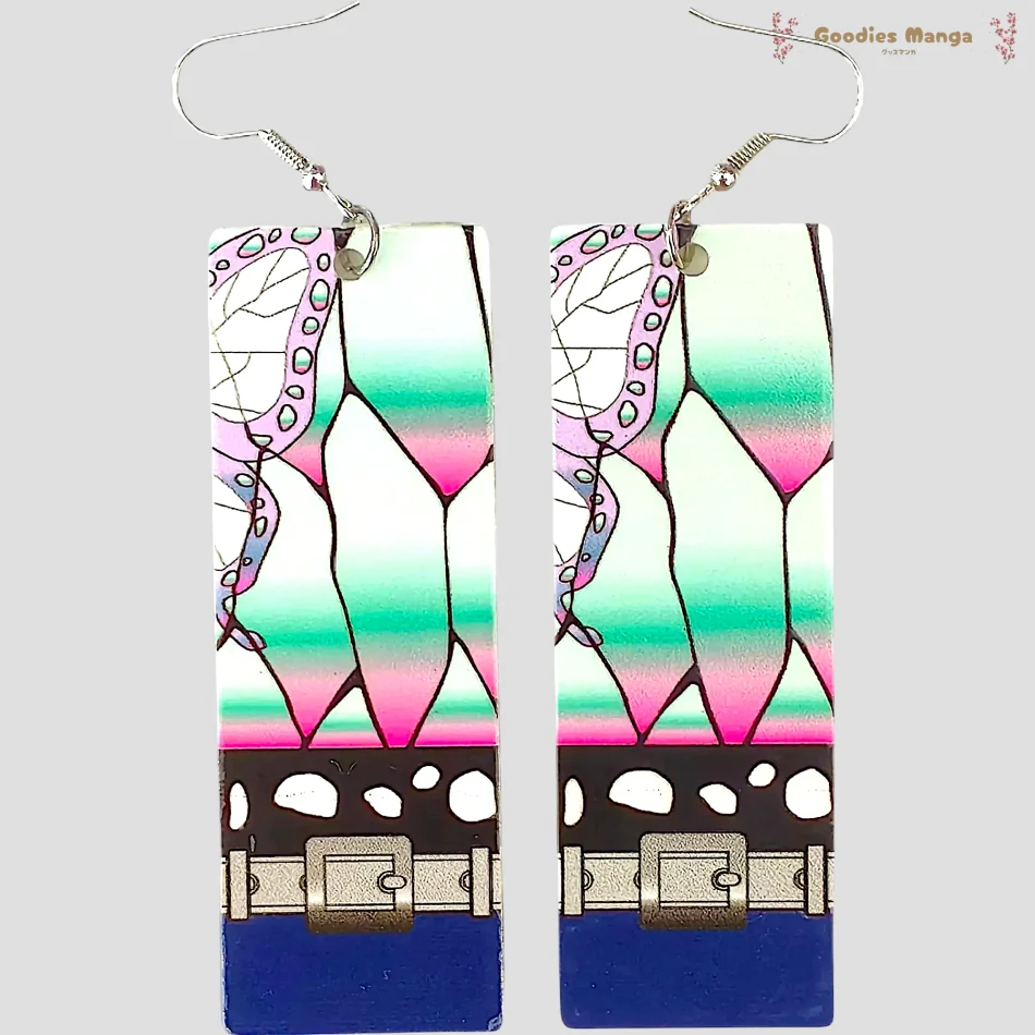 Boucles d’oreilles Shinobu Kocho – Kimono – Demon Slayer de face