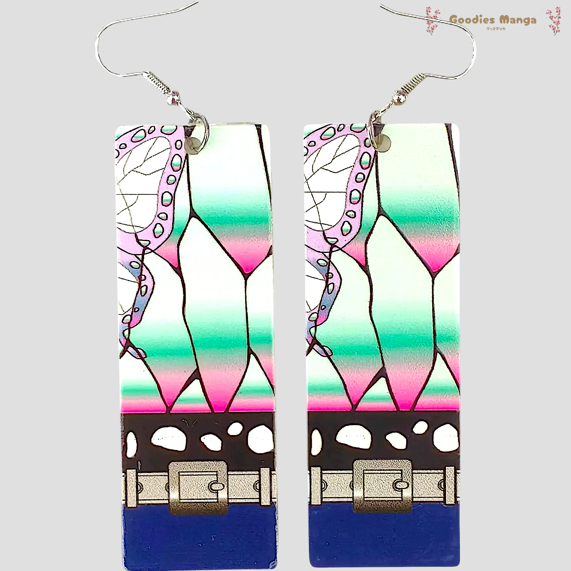 Boucles d’oreilles Shinobu Kocho – Kimono – Demon Slayer de face