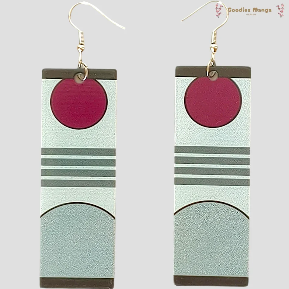 Boucles d’oreilles Soleil Rouge – Demon Slayer de face