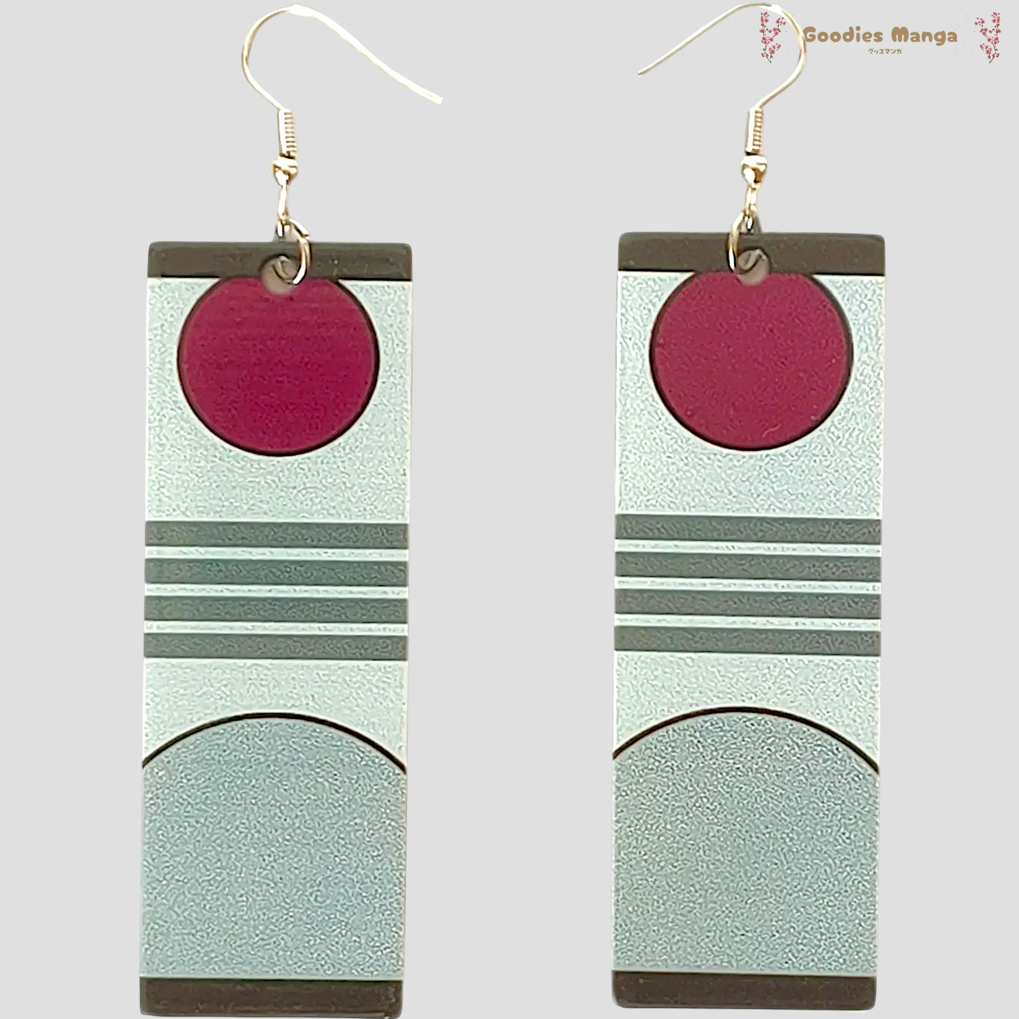 Boucles d’oreilles Soleil Rouge – Demon Slayer de face