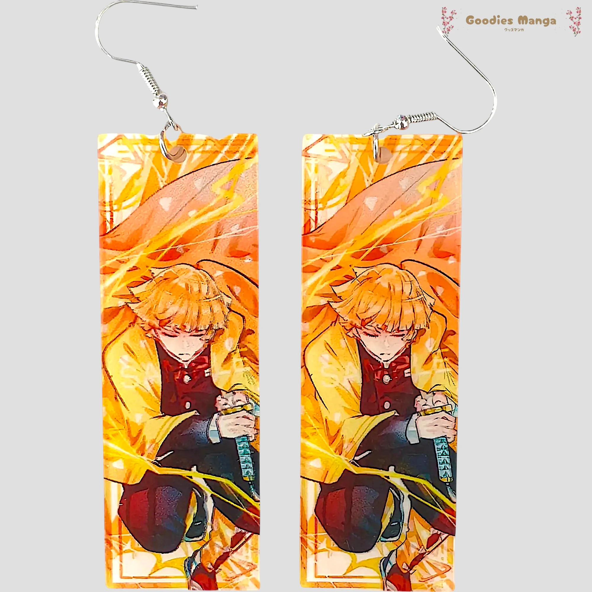 Boucles d’oreilles Zenitsu Agatsuma – Illustration – Demon Slayer de face