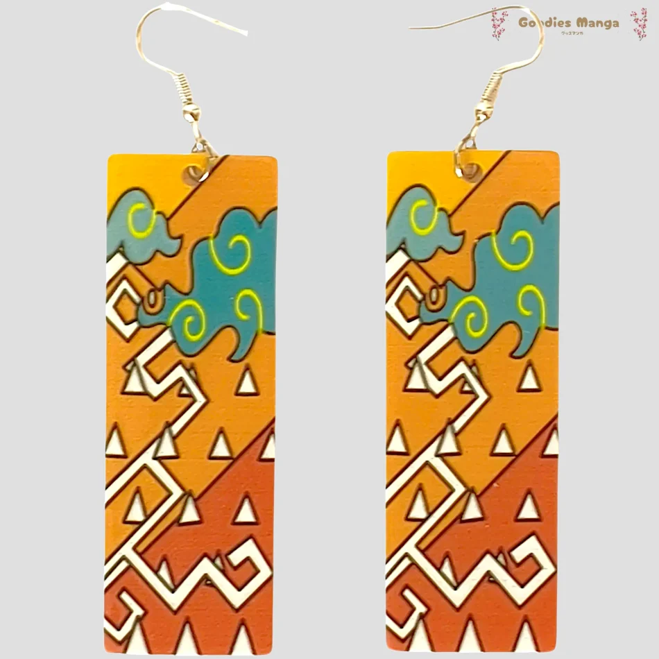 Boucles d’oreilles Zenitsu Agatsuma – Kimono Version Alternative – Demon Slayer de face