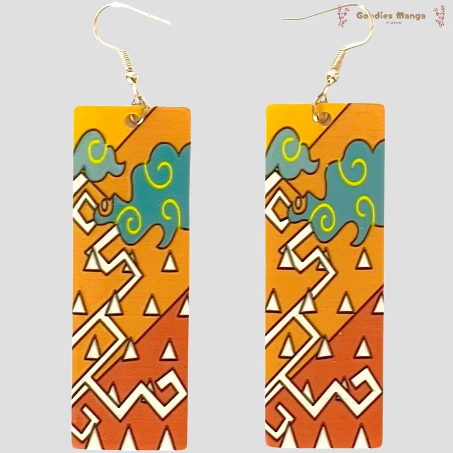 Boucles d’oreilles Zenitsu Agatsuma – Kimono Version Alternative – Demon Slayer de face