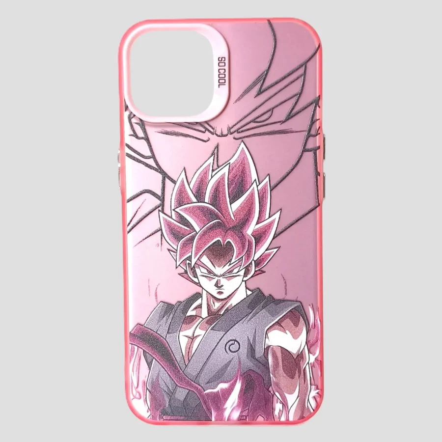 Coque iPhone 13 Son Goku style rosé – Dragon Ball
