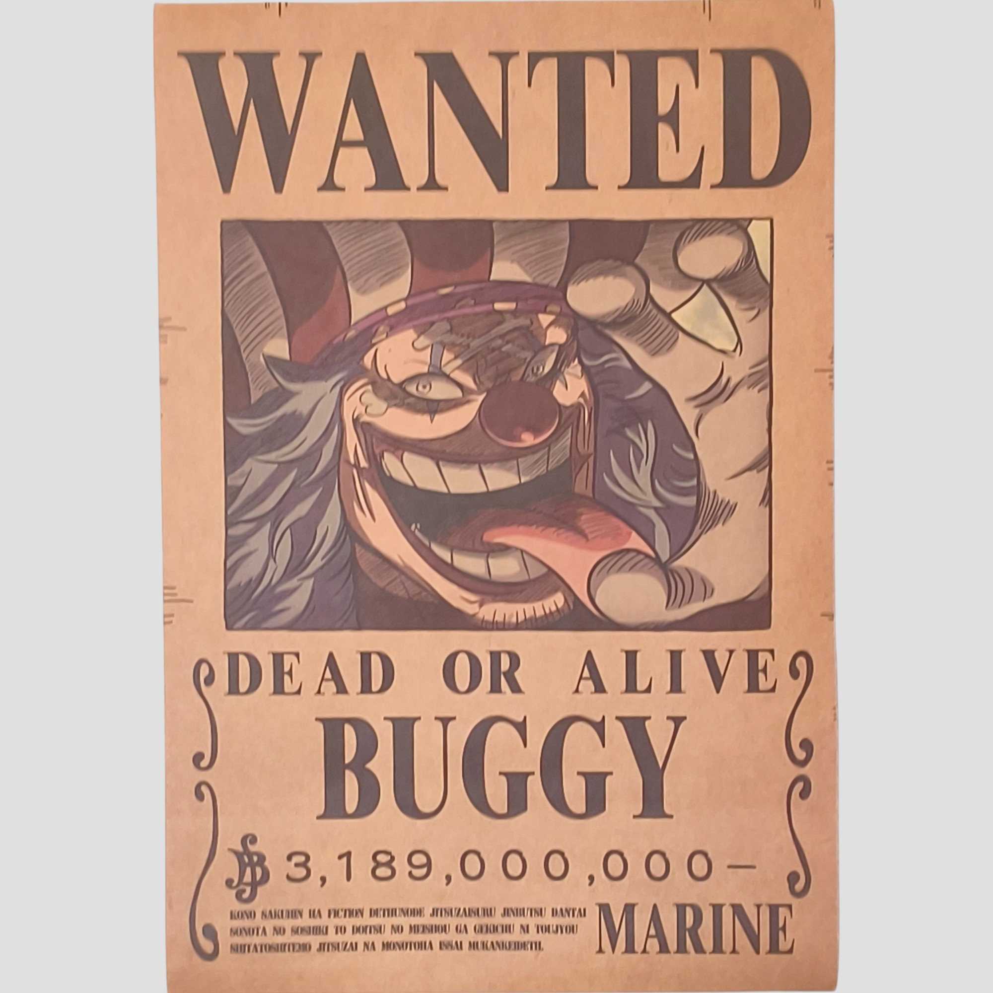 Affiche Avis de recherche Baggy le Clown – ONE PIECE