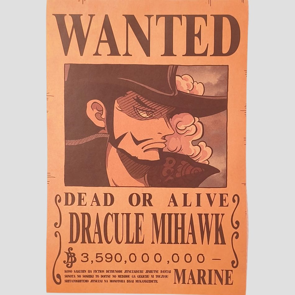 Affiche Avis de recherche Dracule Mihawk – ONE PIECE