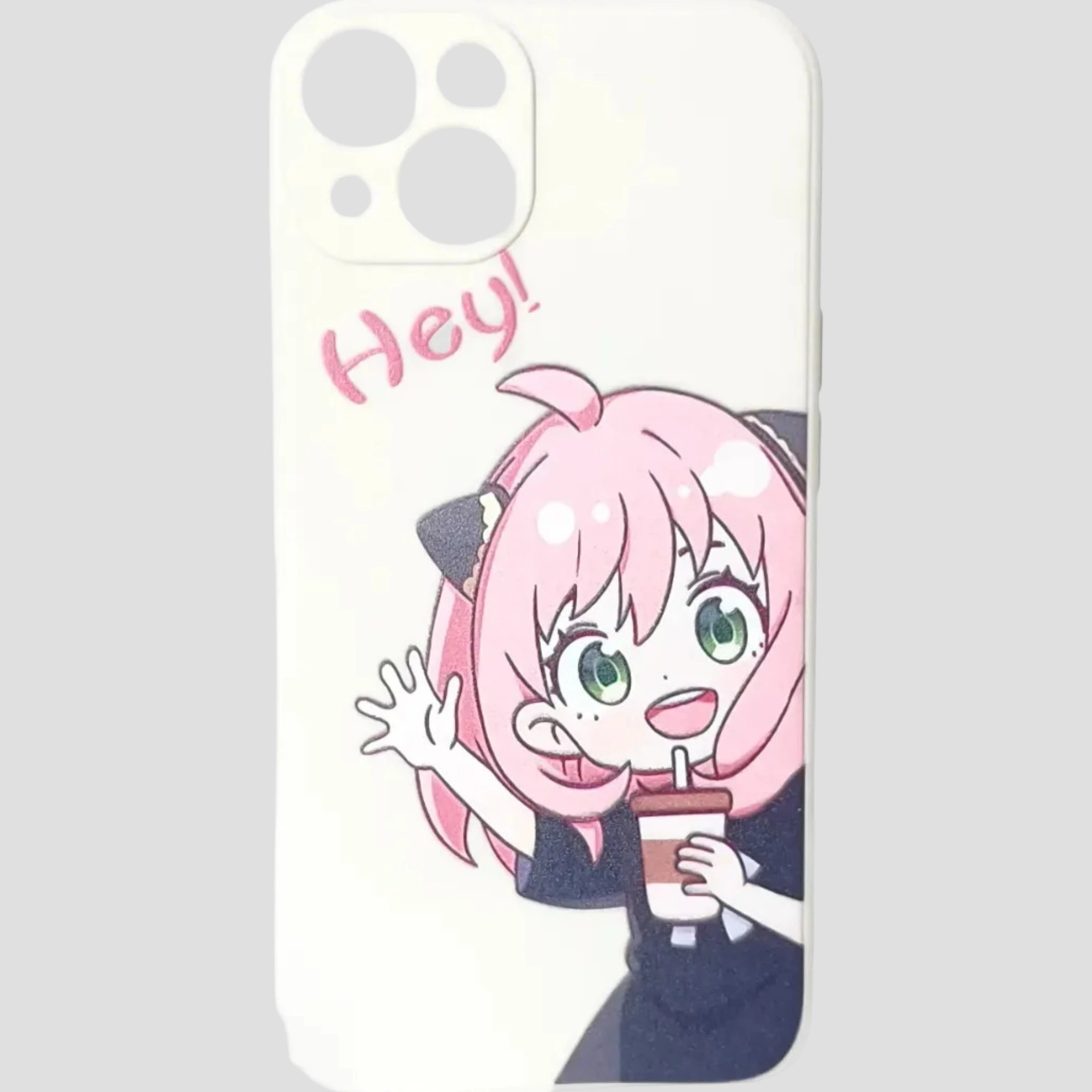 Coque iPhone 13 blanche avec Anya Forger Hey – Spy x Family