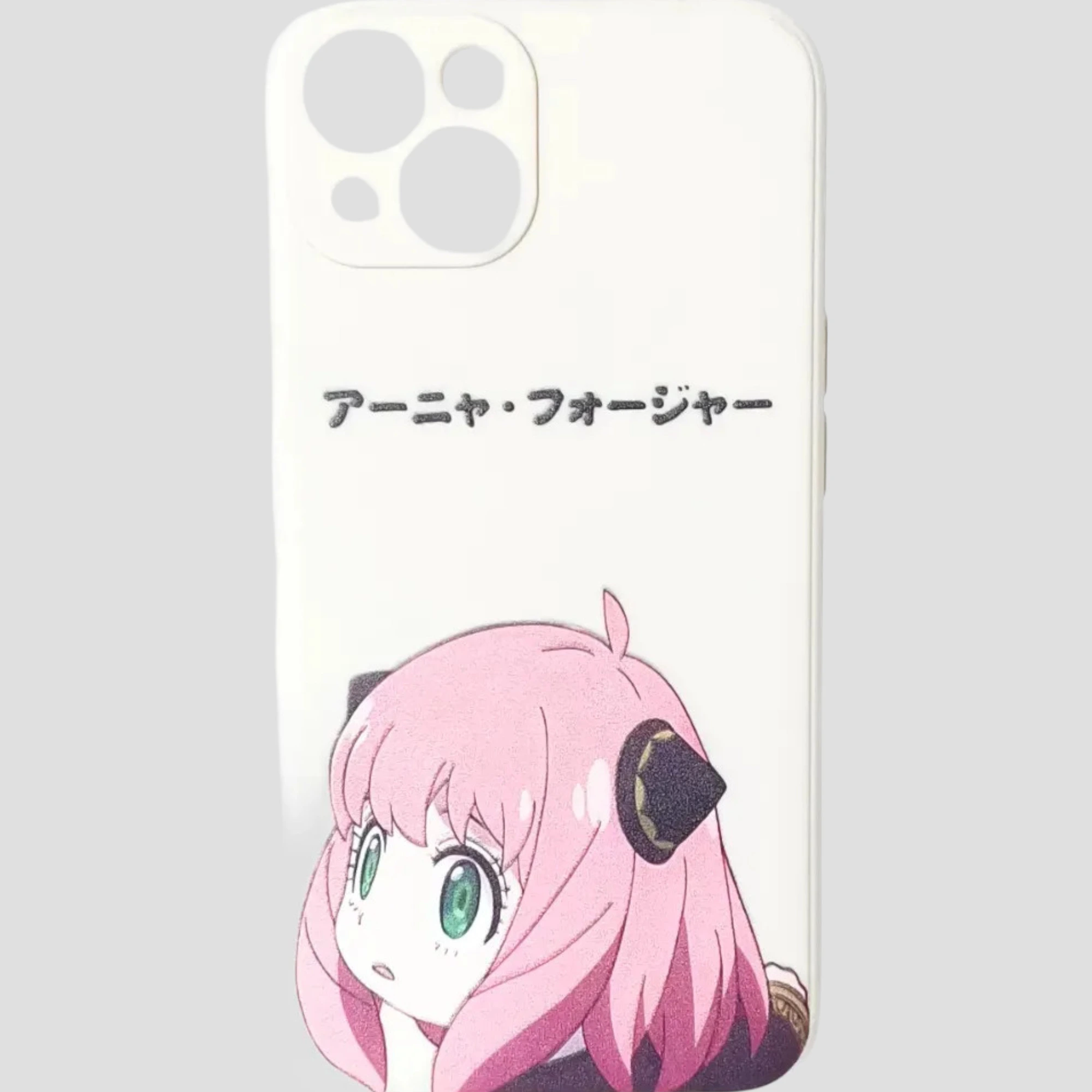 Coque iPhone 13 blanche avec Anya Forger pensive – Spy x Family