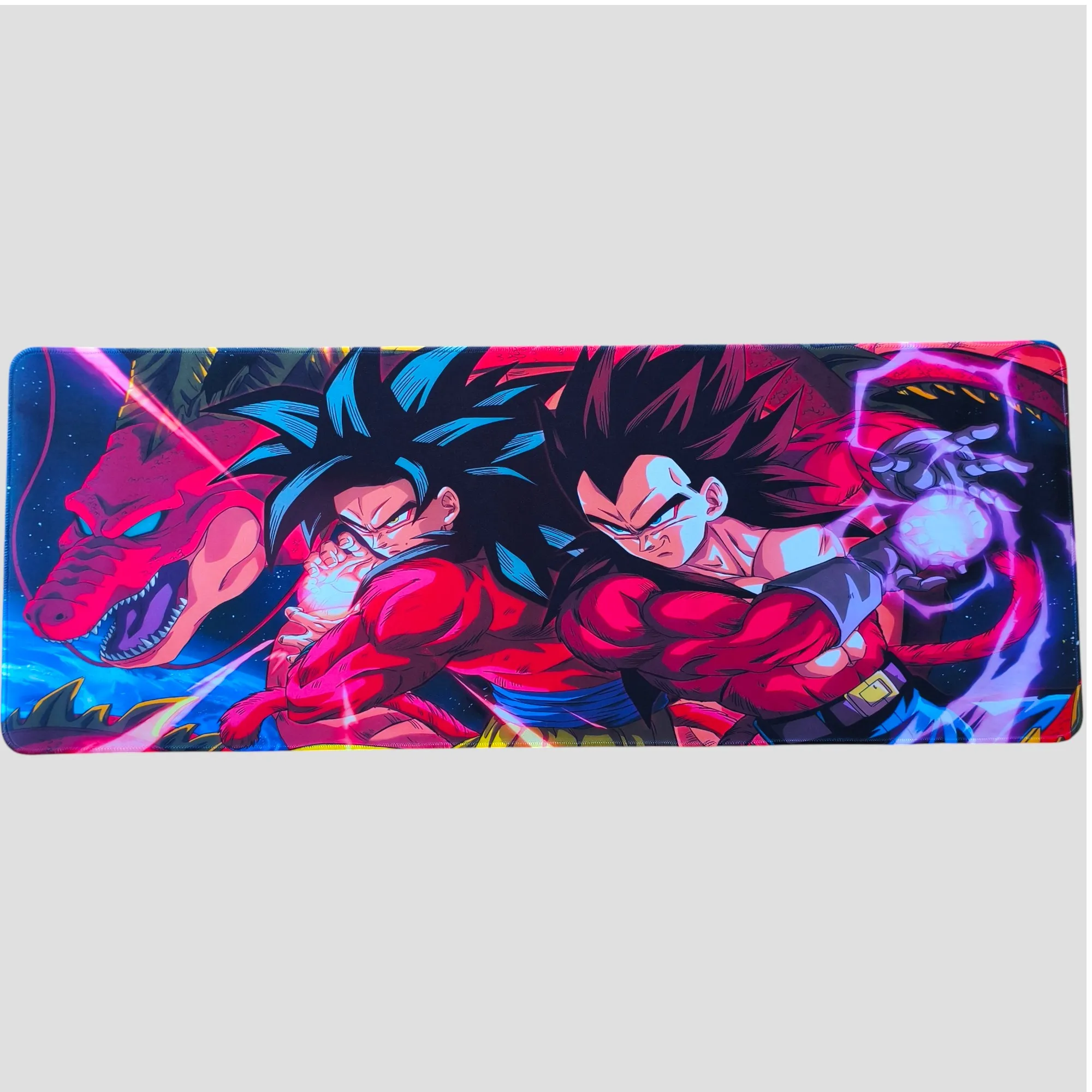 Tapis de souris Goku & Vegeta Super Saiyan 4 – Dragon & Attaque – Dragon Ball de face