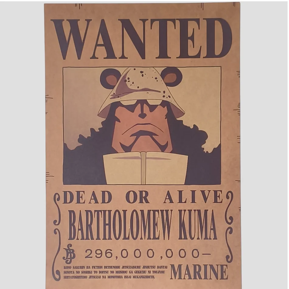 Affiche murale One Piece - Avis de recherche Bartholomew Kuma