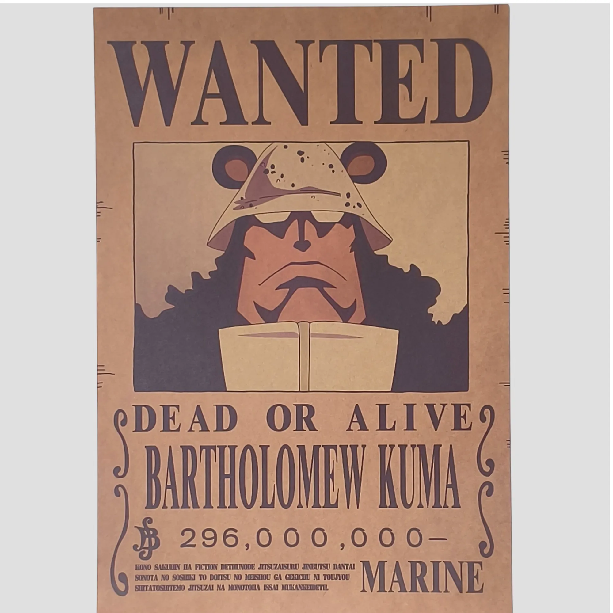 Affiche murale One Piece - Avis de recherche Bartholomew Kuma
