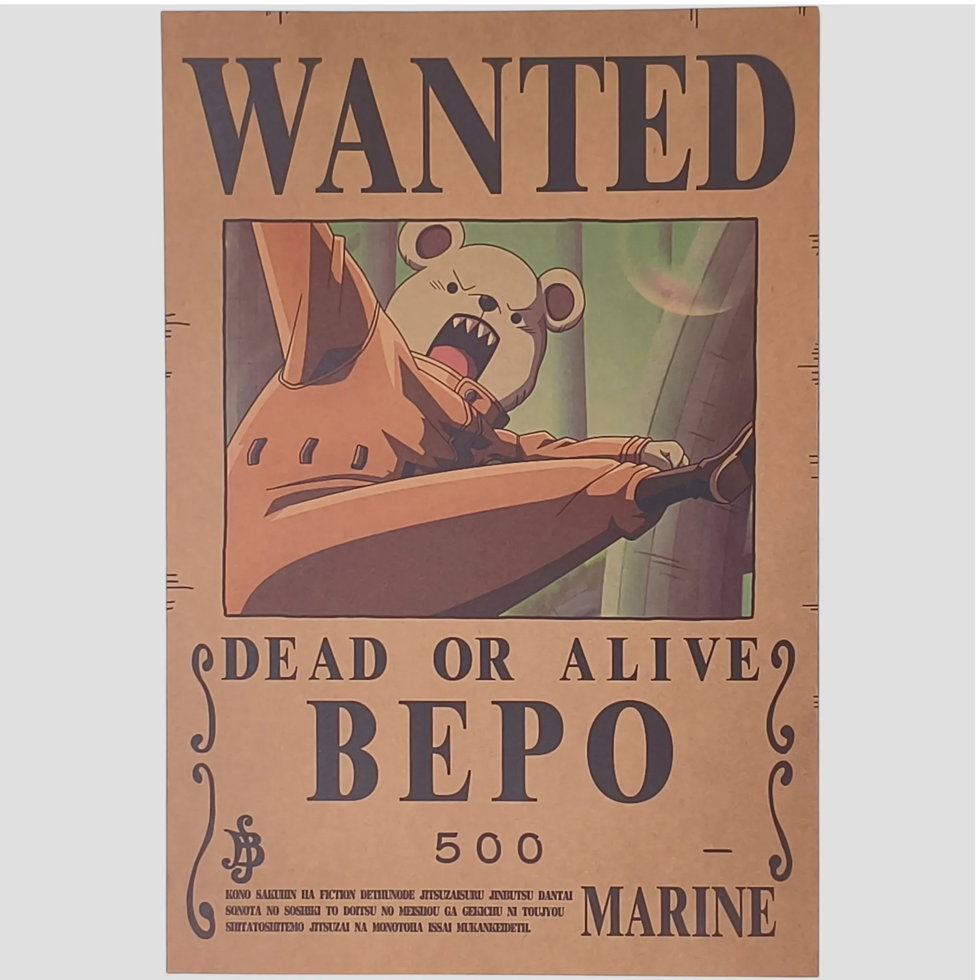 Affiche murale One Piece - Avis de recherche Bepo