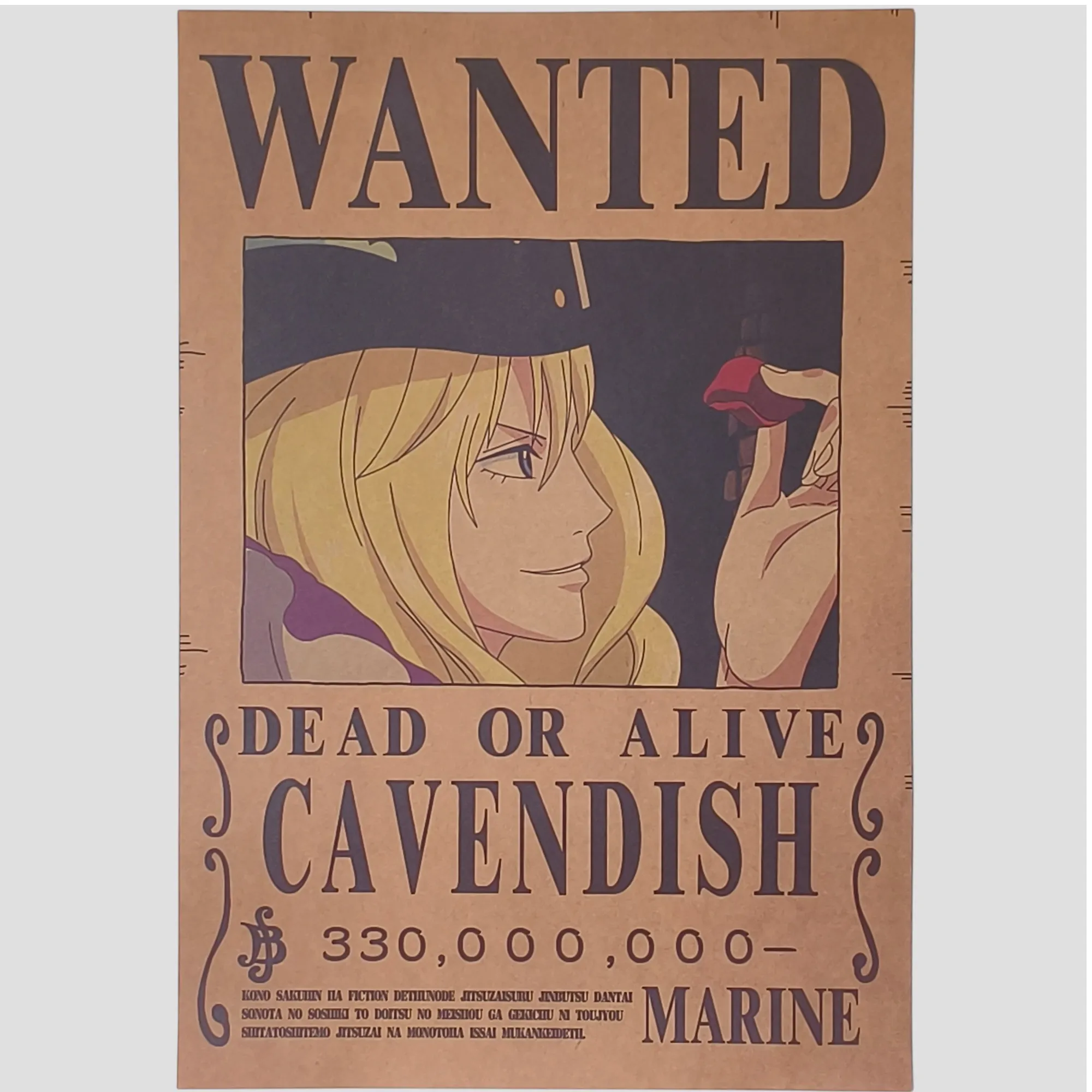 Affiche murale One Piece - Avis de recherche Cavendish