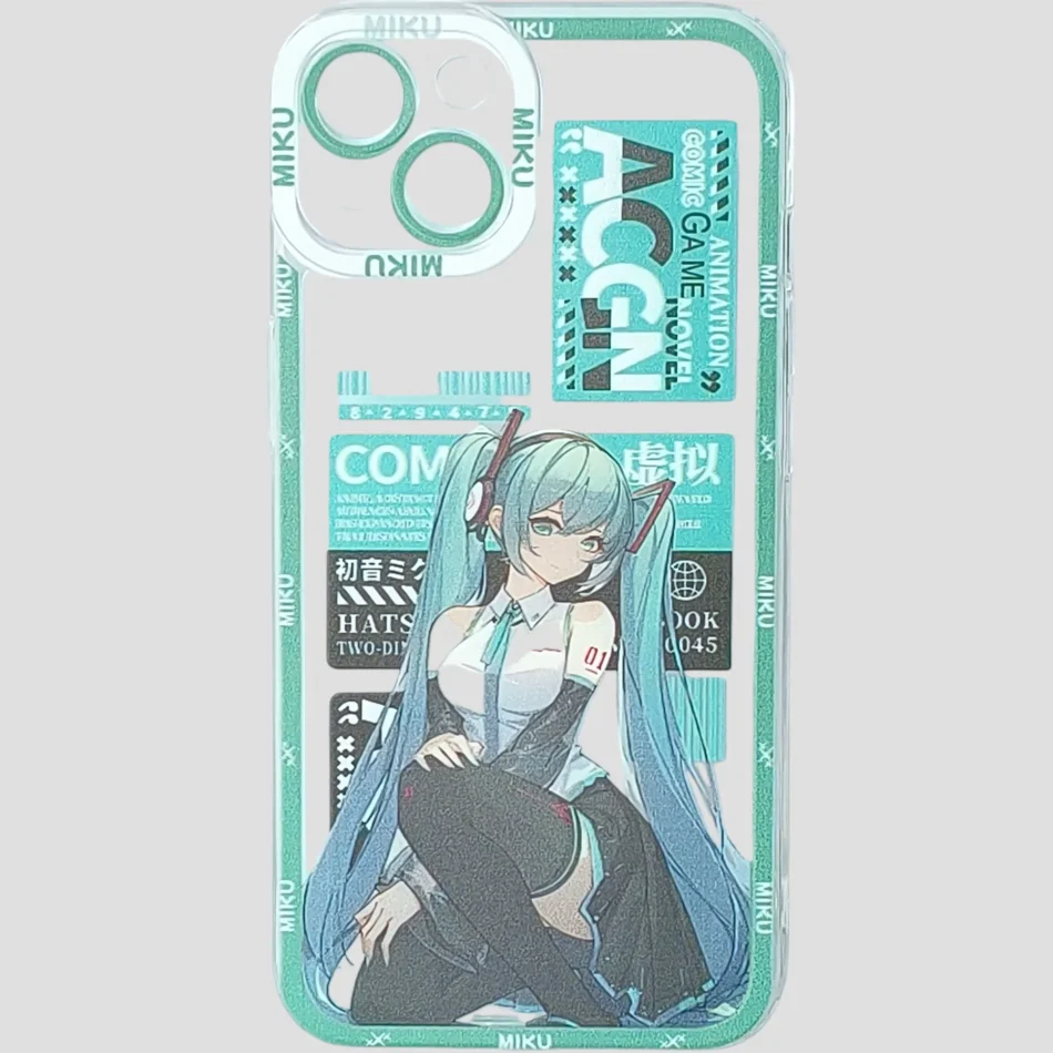 Coque iPhone 13 – Hatsune Miku style collage techno