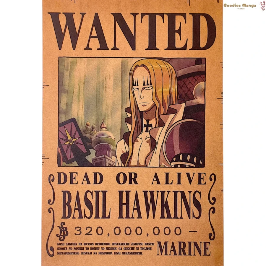Affiche Basil Hawkins One Piece Wanted A3
