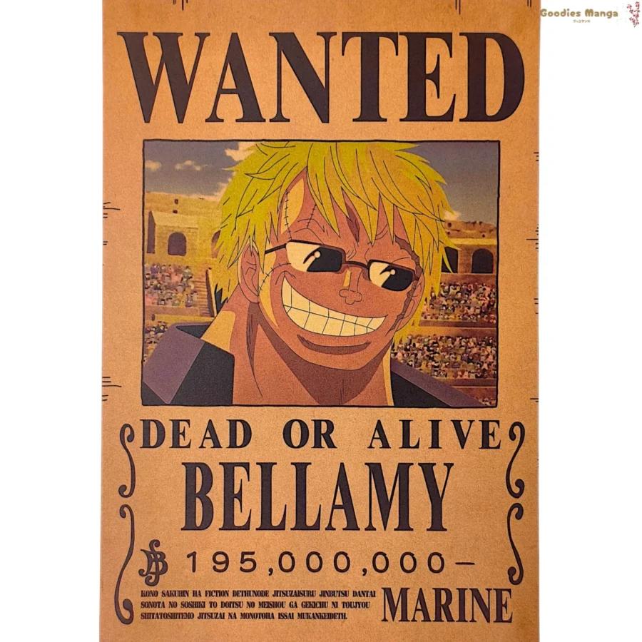 Affiche Bellamy One Piece Wanted A3