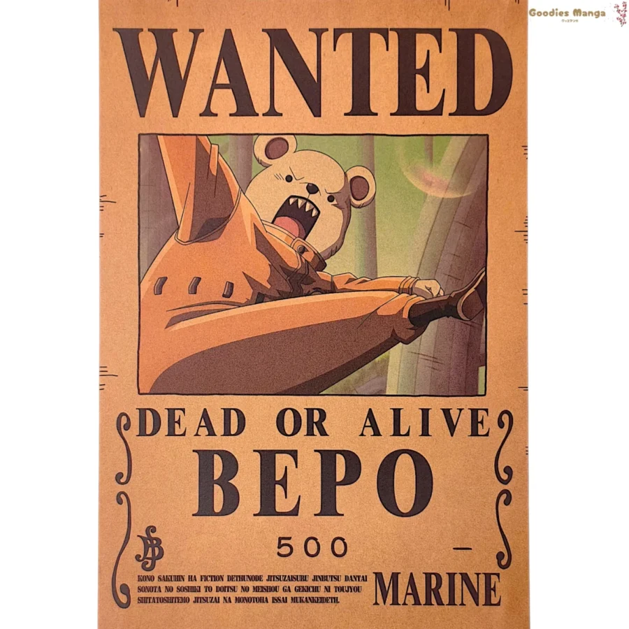 Affiche Bepo One Piece Wanted A3