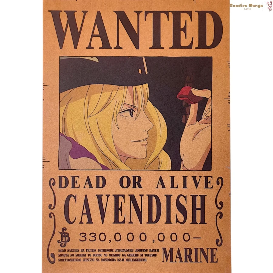 Affiche Cavendish One Piece Wanted A3