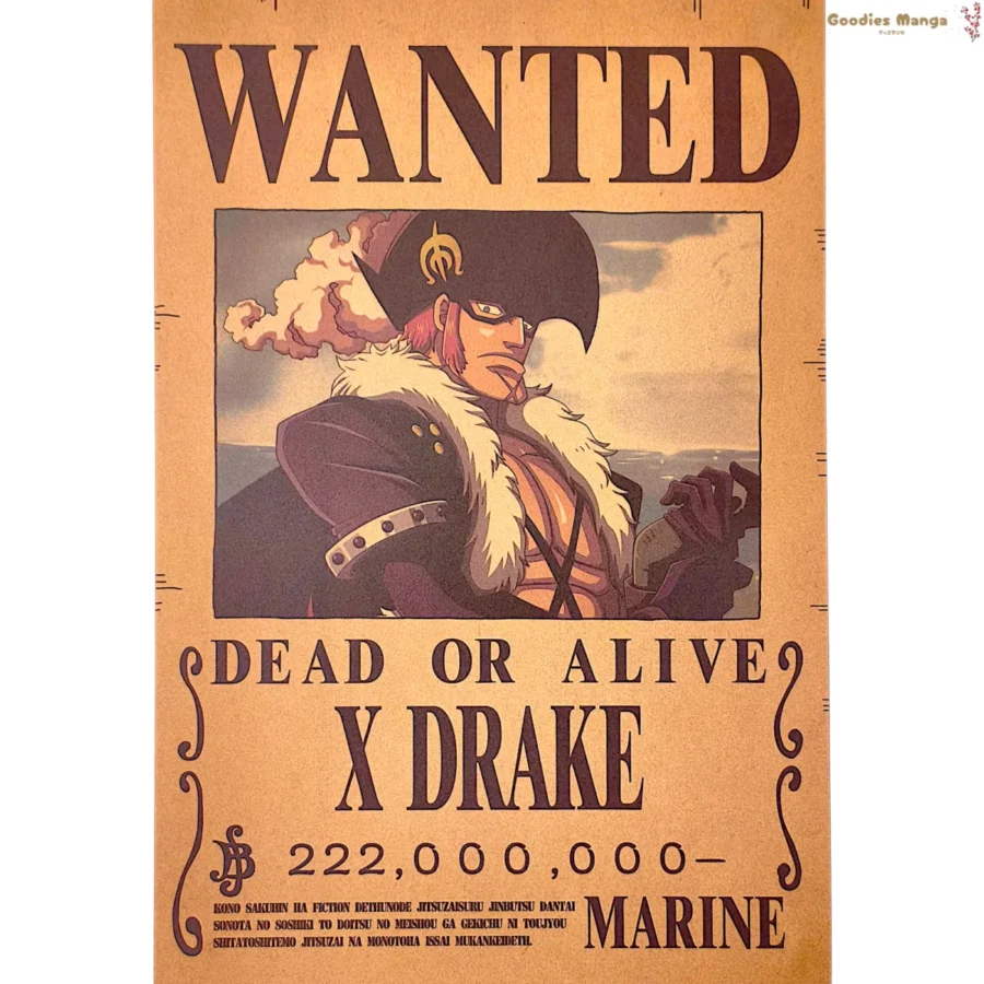 affiche x drake one piece wanted a3