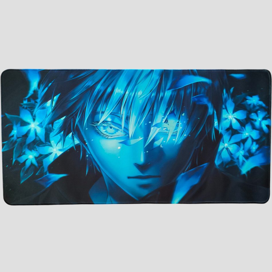 Tapis de souris Gojo Satoru - Zoom visage & regard - Jujutsu Kaisen de face