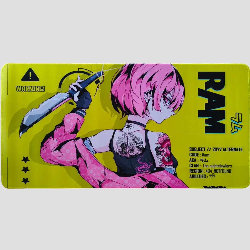Tapis de souris Ram Cyberpunk - Re:Zero de face