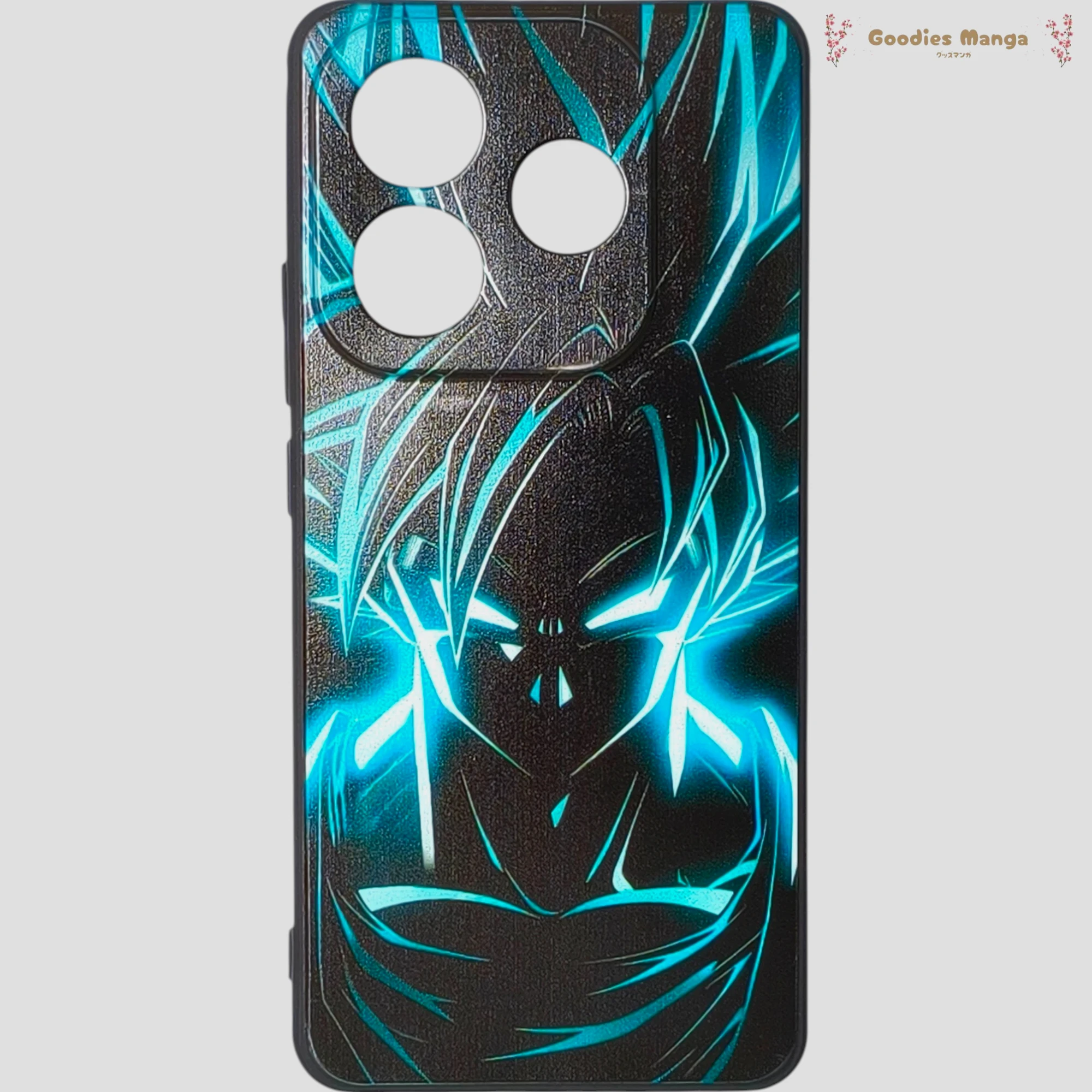 Coque Redmi Note 14 5G – Goku Ombre Néon – Dragon Ball de face