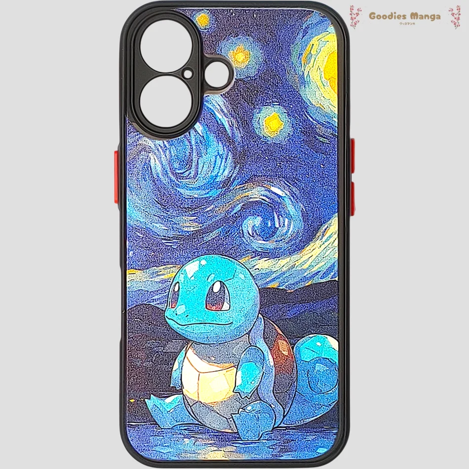 Coque iPhone 16 – Carapuce Peinture Nature – Pokémon de face