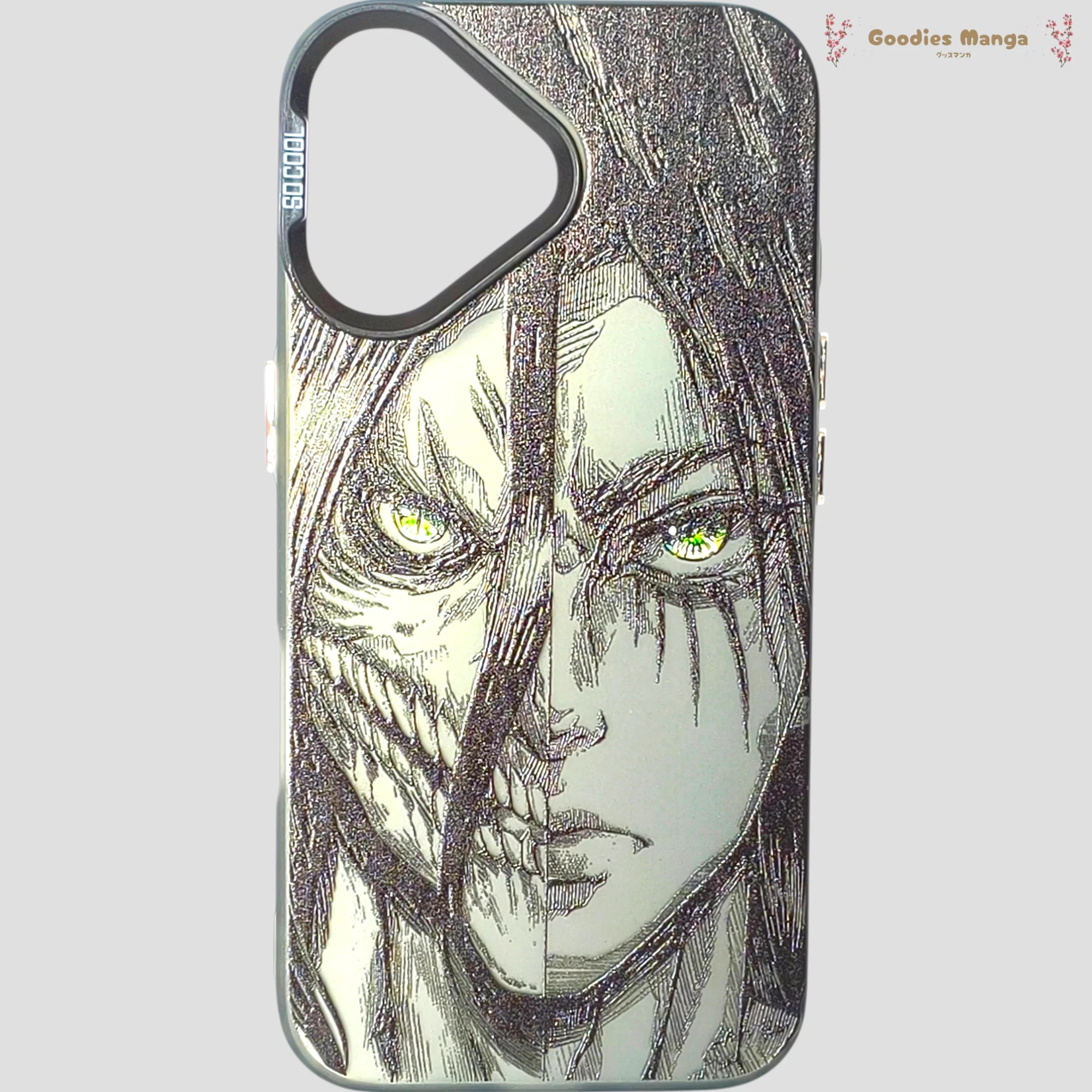 Coque iPhone 16 – Eren Yeager Titan/Humain – Attack on Titan de face