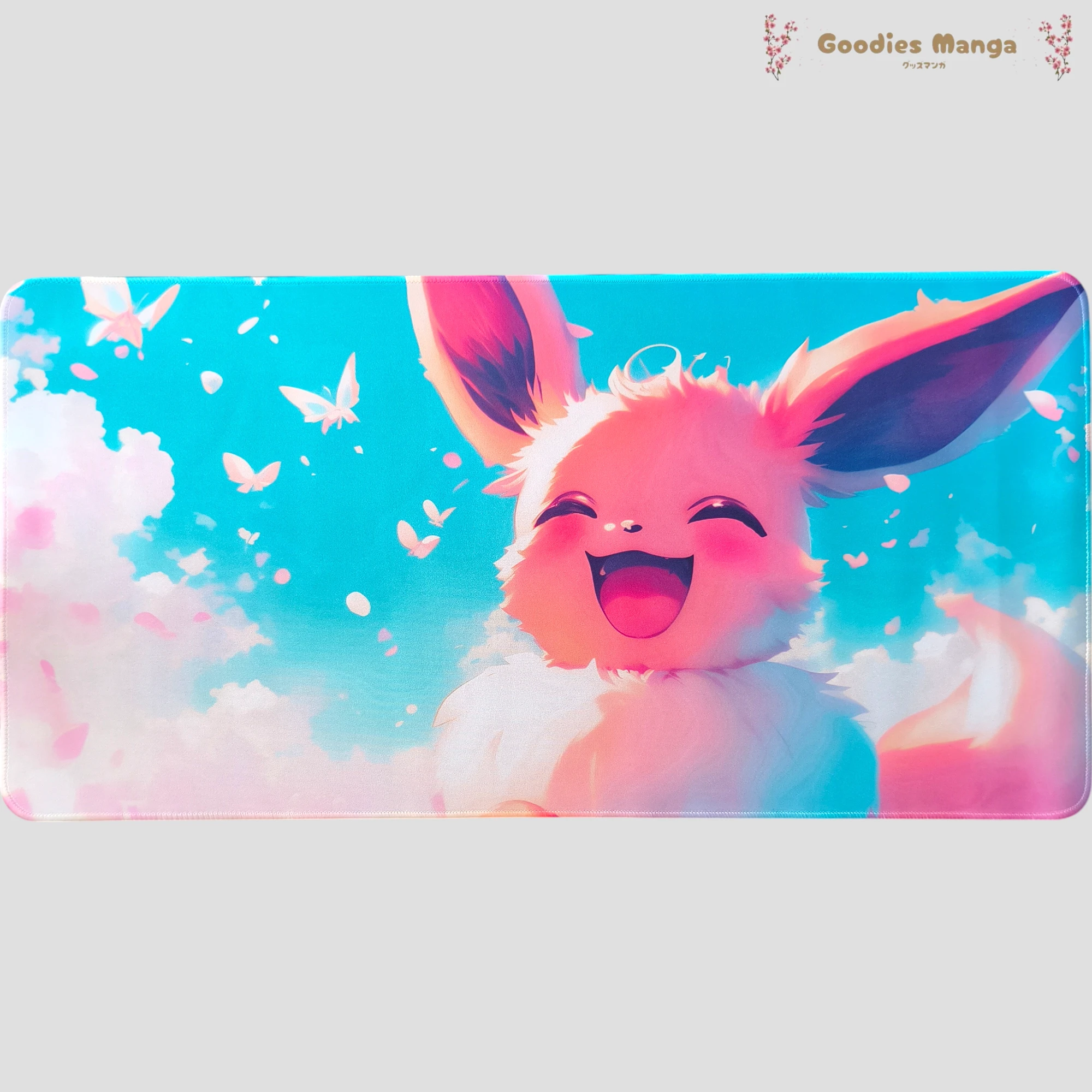 Tapis de souris Évoli – Sourire & Papillons – Pokémon de face