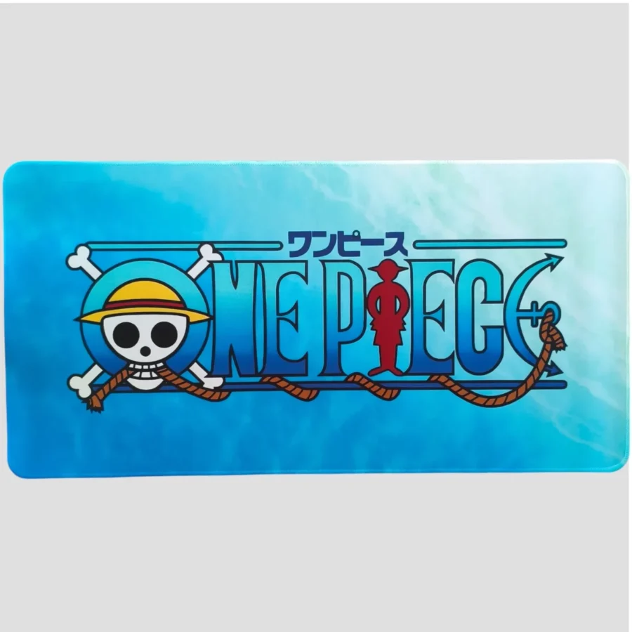 tapis de souris logo one piece fond bleu