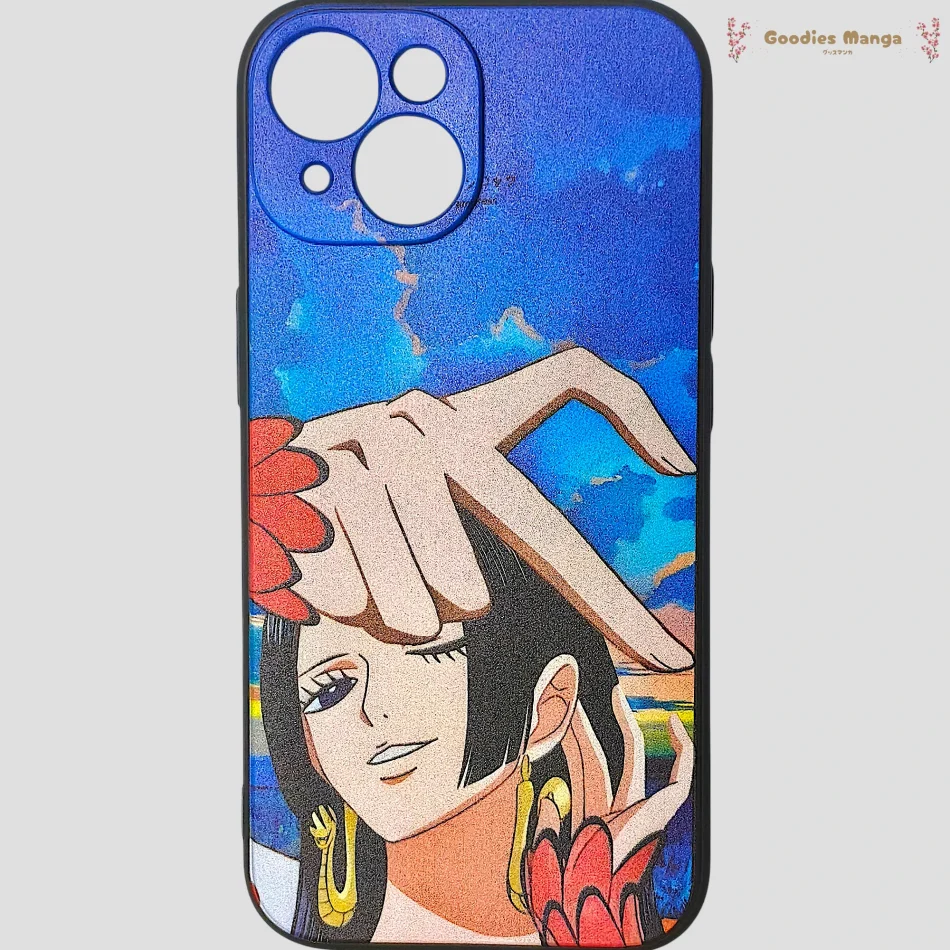 Coque iPhone 15 – Boa Hancock Pose Cœur – One Piece de face