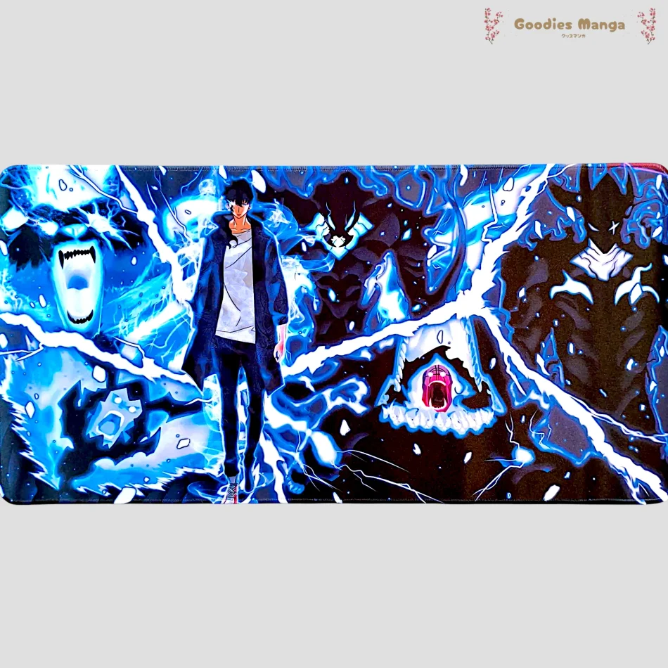 Tapis de souris Sung Jin-Woo – Ombres & Énergie Bleue