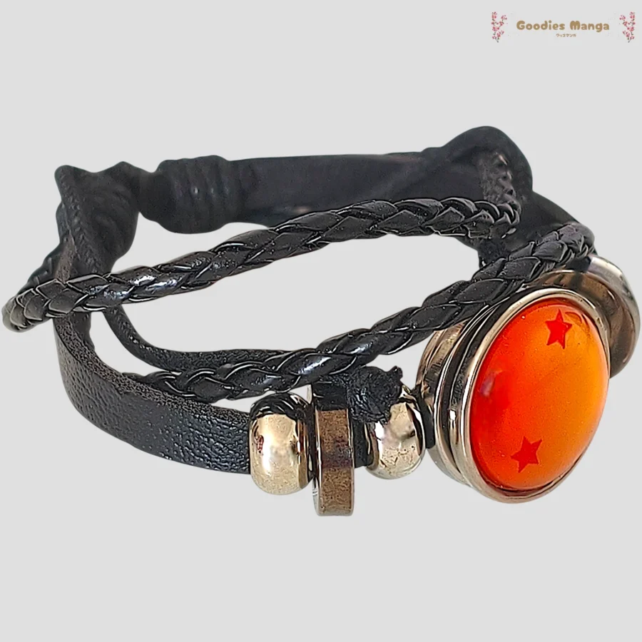 Bracelet boule de cristal 2 etoiles Dragon Ball ajustable