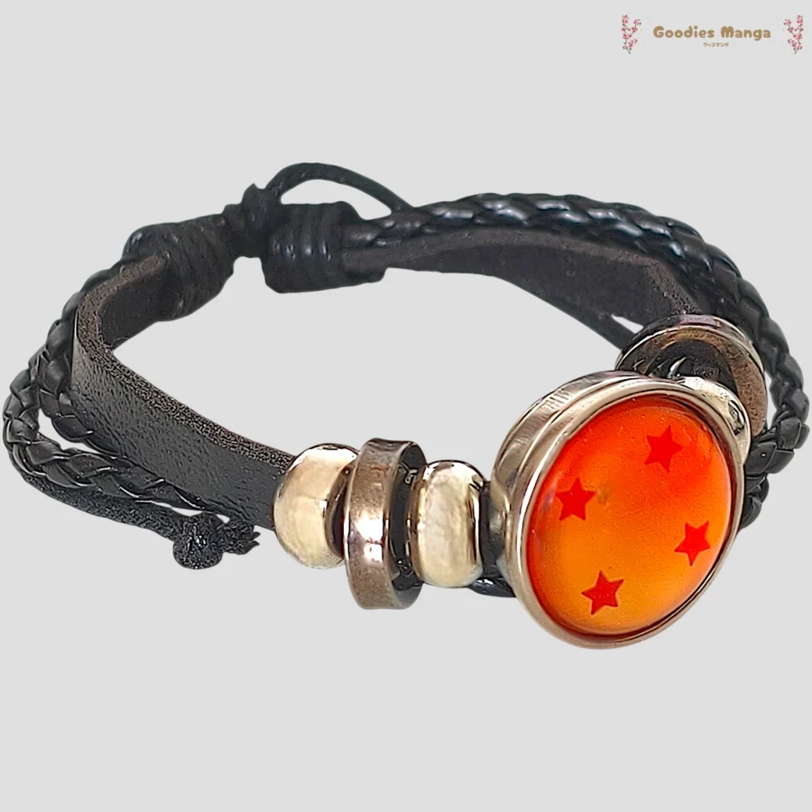 Bracelet boule de cristal 4 etoiles Dragon Ball Goku ajustable