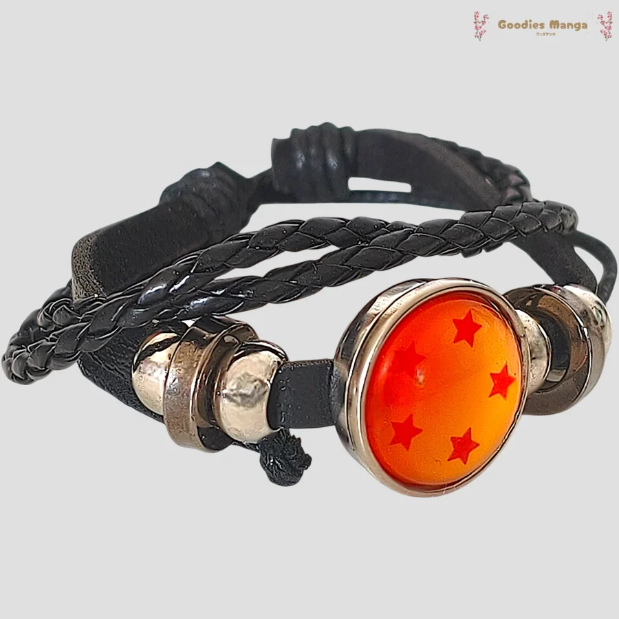 Bracelet boule de cristal 5 etoiles Dragon Ball ajustable