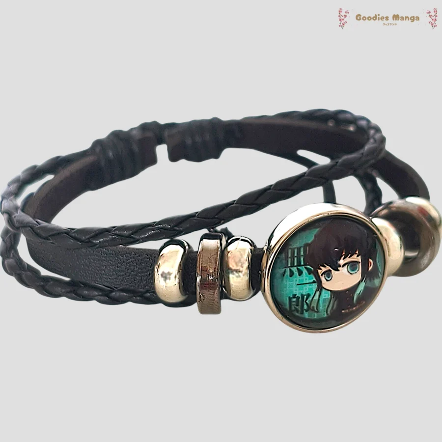 Bracelet Muichiro Tokito Noir – Demon Slayer de face