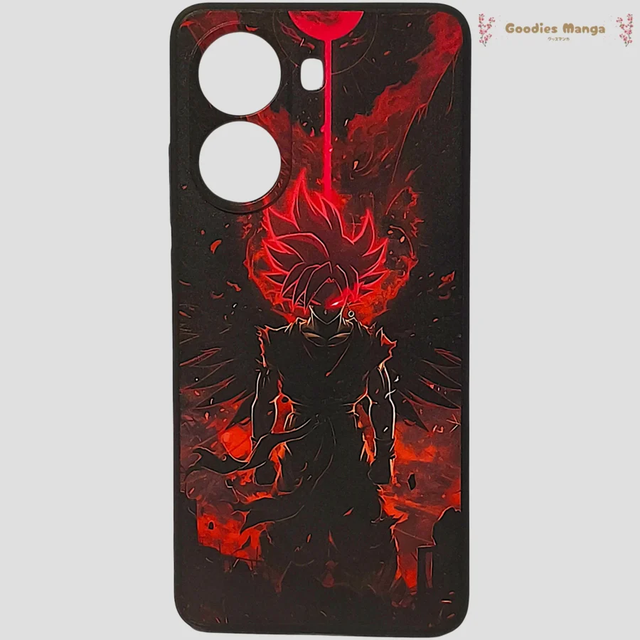 Coque Poco X7 Pro Goku Super Saiyan God aura rouge Dragon Ball