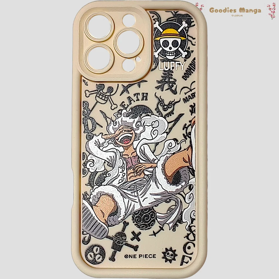 Coque iPhone 16 Pro Max crème – Monkey D. Luffy Gear 5 – One Piece