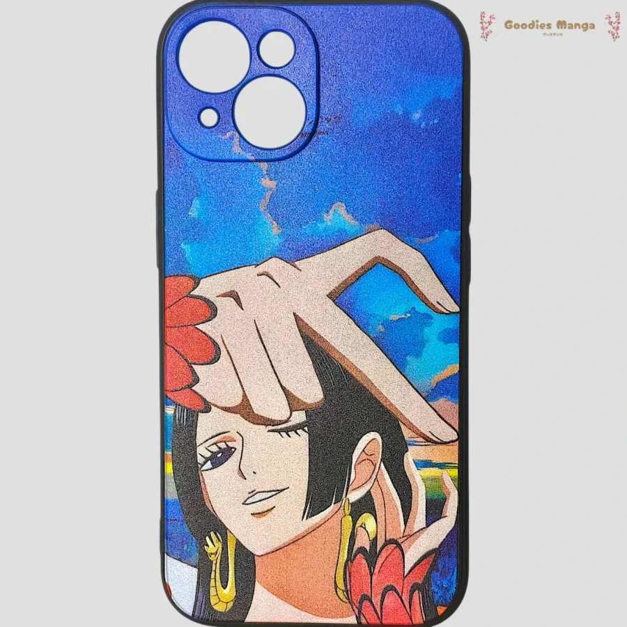 Coque iPhone 15 Boa Hancock Pose Coeur One Piece